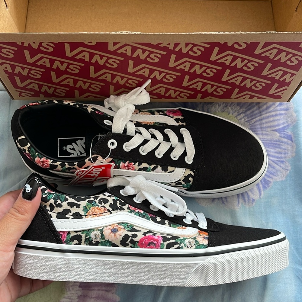 Kids Leopard Floral Vans